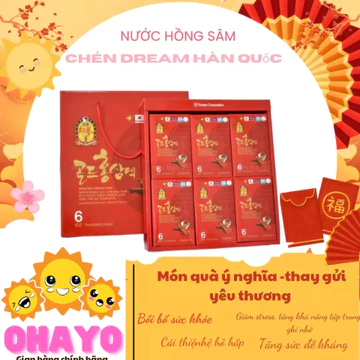 Nước Hồng Sâm Hàn Quốc Dream 6 năm tuổi - Hồng sâm chén dạng 30 gói,nâng cao sức khoẻ,người thể trạng gầy yếu người già