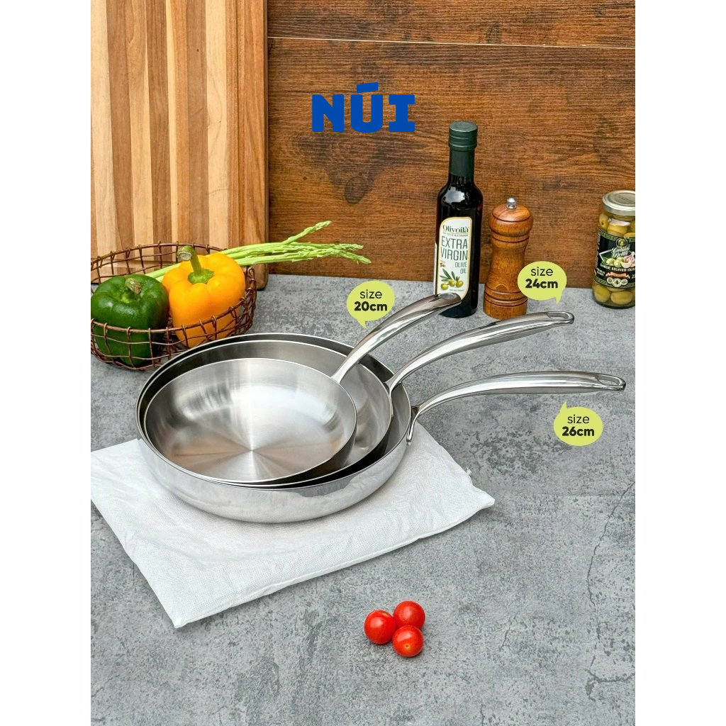 Chảo rán inox 304 Đúc liền 3 lớp đáy TRI-PLY KAIYO size 20,24,26 Chảo ...