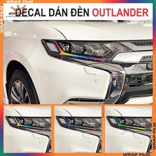 Decal dán đèn Mitsubishi Outlander , tem dán logo ( 1 cặp) - Decal đổi màu không phai màu không để lại keo