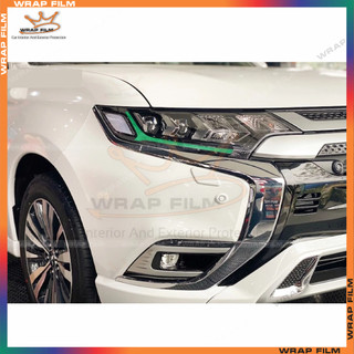 Decal dán đèn Mitsubishi Outlander , tem dán logo ( 1 cặp) - Decal đổi màu không phai màu không để lại keo