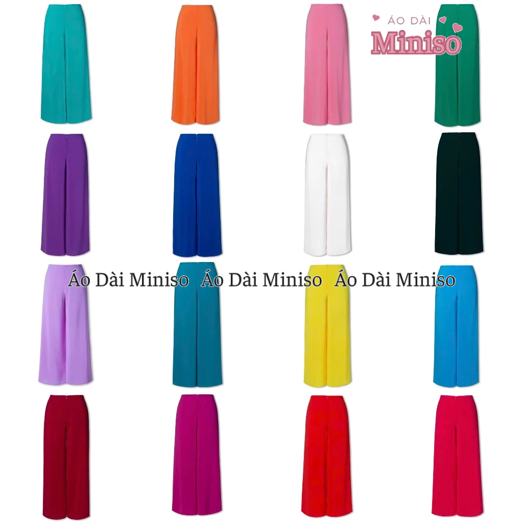 (Sẵn hàng) Đủ màu quần áo dài, quần áo bà ba vải lụa cao cấp ống suông MINISO