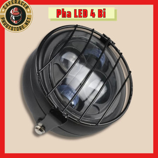 Combo đèn pha led 4 bi câu kèm lưới hoặc pat gắn đèn cho xe máy đô PG1 Cafe racer Win Gn125 Cg125