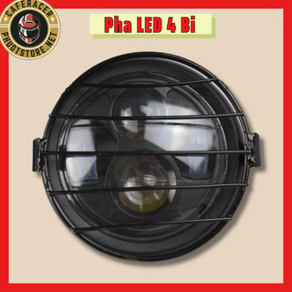 Combo đèn pha led 4 bi câu kèm lưới hoặc pat gắn đèn cho xe máy đô PG1 Cafe racer Win Gn125 Cg125