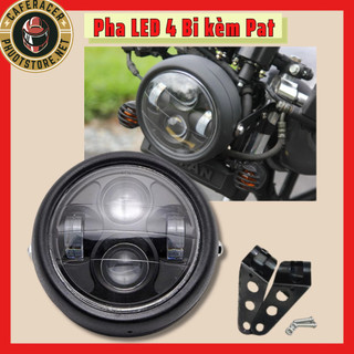 Combo đèn pha led 4 bi câu kèm lưới hoặc pat gắn đèn cho xe máy đô PG1 Cafe racer Win Gn125 Cg125