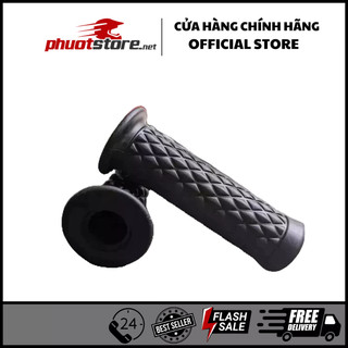 Tay nắm cao su quả trám độ classic, cafe racer Daytona pg1
