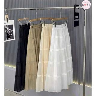 Chân Váy Nữ Dài Suông Bồng Voan Tơ 2 Lớp Chất Vải Voan WCV009