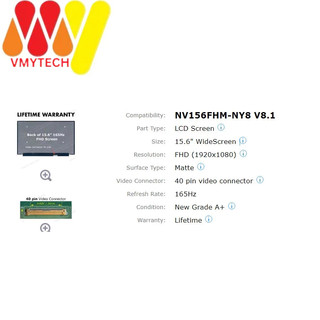 Màn hình laptop tương thích với Lenovo Legion 5-15ACH6 15.6 slim 40 pin FHD IPS 165HZ new 100%