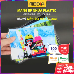 Giấy Ép Plastic Media Thẻ Khổ 8x11cm Dày 125/160 Micro 100 Tờ, Màng Ép Plastic Thẻ Bảo Hiểm