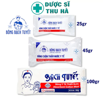 Bông gòn y tế Bạch Tuyết gói 25g/45g/100g - Dùng chăm sóc cá nhân và chăm sóc y tế