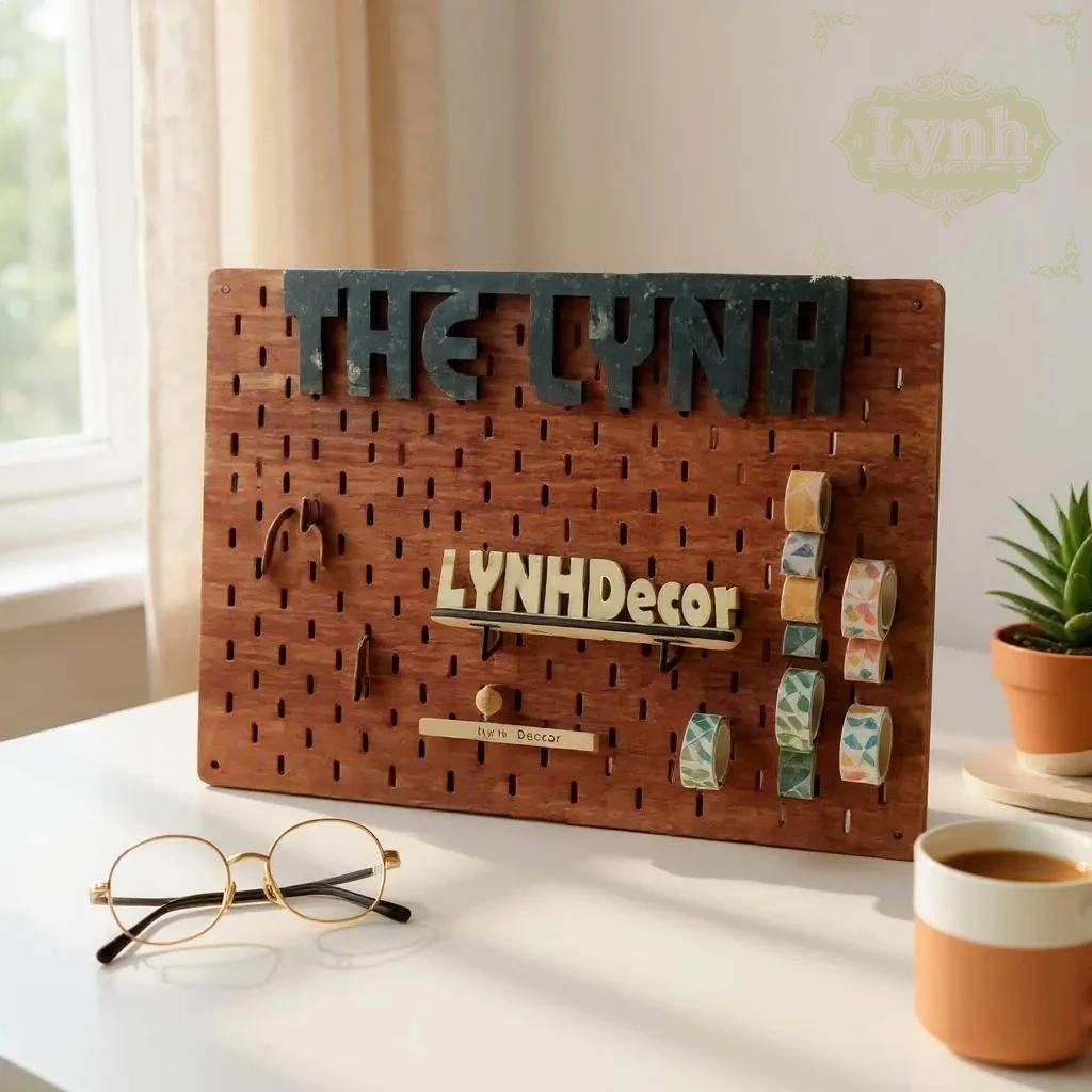 BẢNG CÀI TREO TƯỜNG PEGBOARD STYLE IKEA, MIỄN PHÍ KHẮC TÊN + TẶNG KÈM 10 MÓC GỖ | LynhDecor