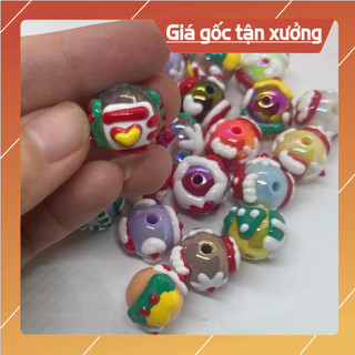 COMBO 10 CHARM HẠT VẼ NOEL MẪU MỚI 16mm Diy