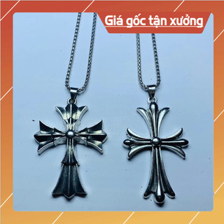 Dây chuyên unisex chữ thập mạ bạc giá rẻ kèm dây.