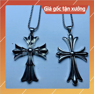 Dây chuyên unisex chữ thập mạ bạc giá rẻ kèm dây.