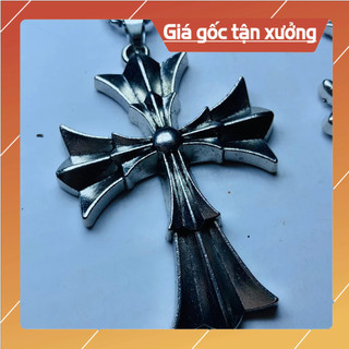 Dây chuyên unisex chữ thập mạ bạc giá rẻ kèm dây.