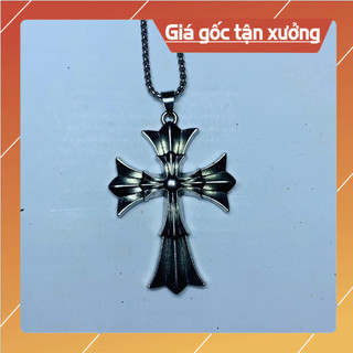 Dây chuyên unisex chữ thập mạ bạc giá rẻ kèm dây.
