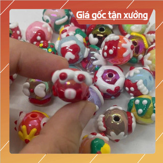 COMBO 10 CHARM HẠT VẼ NOEL MẪU MỚI 16mm Diy