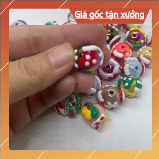 COMBO 10 CHARM HẠT VẼ NOEL MẪU MỚI 16mm Diy