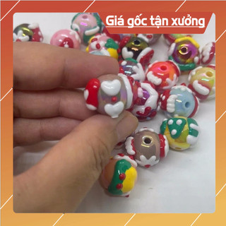 COMBO 10 CHARM HẠT VẼ NOEL MẪU MỚI 16mm Diy