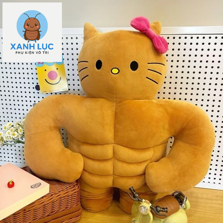 (NÂNG CẤP) Gấu bông size 60cm Hello Kitty cơ bắp sáu múi, Gấu bông mèo ...