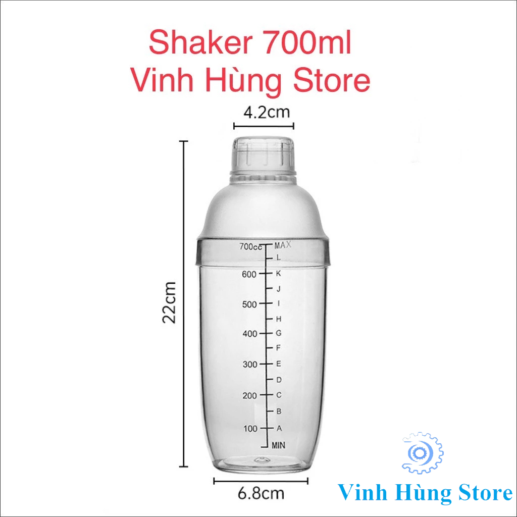 Bình lắc shaker nhựa cao cấp 700ml vạch đen | Shopee Việt Nam