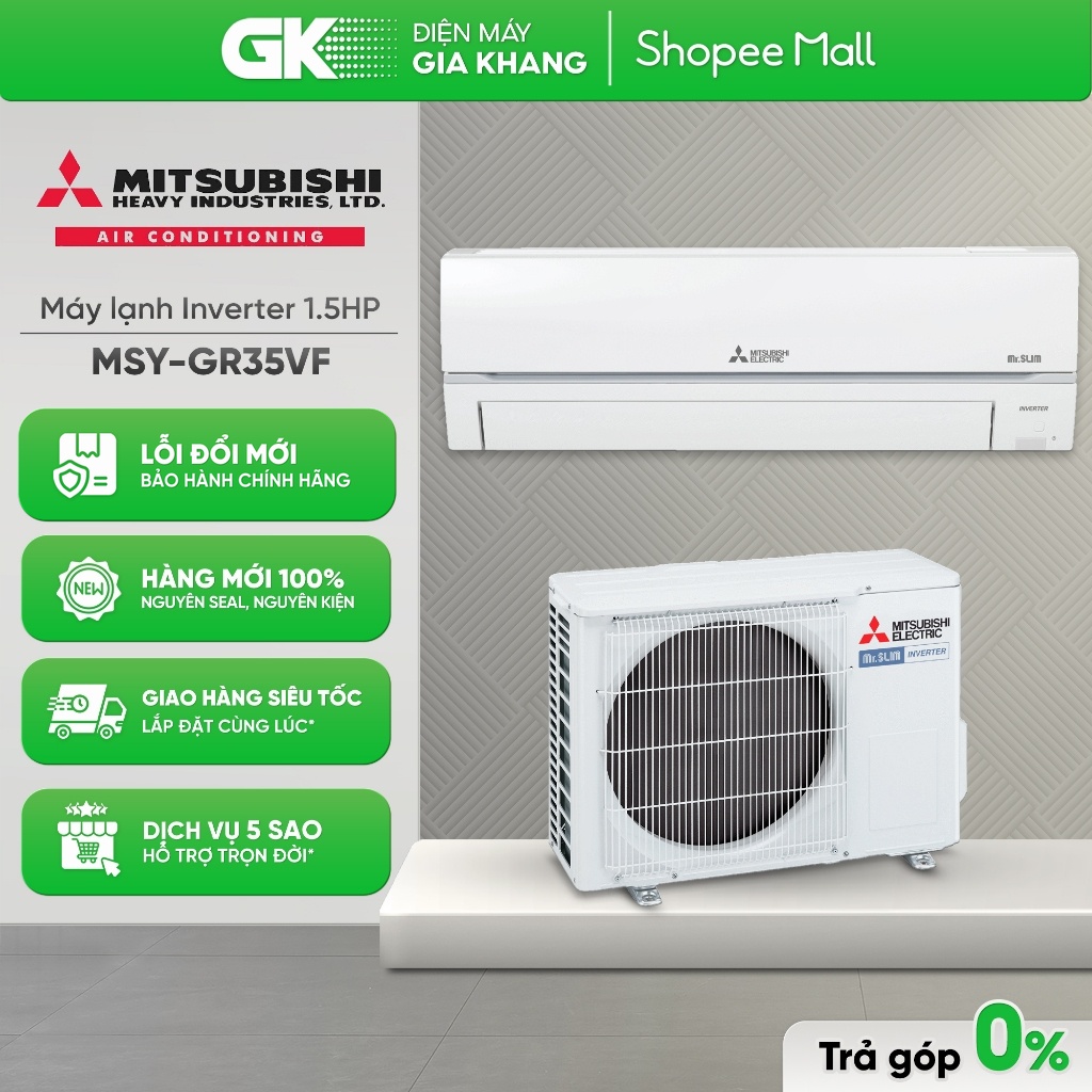 MSY-GR35VF Máy Lạnh Mitsubishi Electric Inverter 1.5HP GR35VF [Freeship HCM] | BigBuy360 - bigbuy360.vn