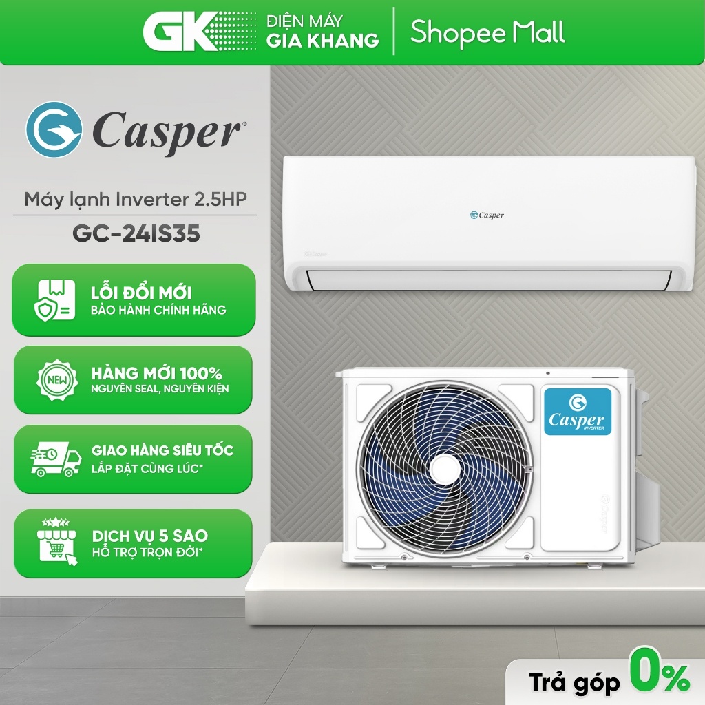 [Shopee - Lắp đặt 0Đ HN HCM] Máy Lạnh Inverter Casper GC-24IS35 (2.5HP ...