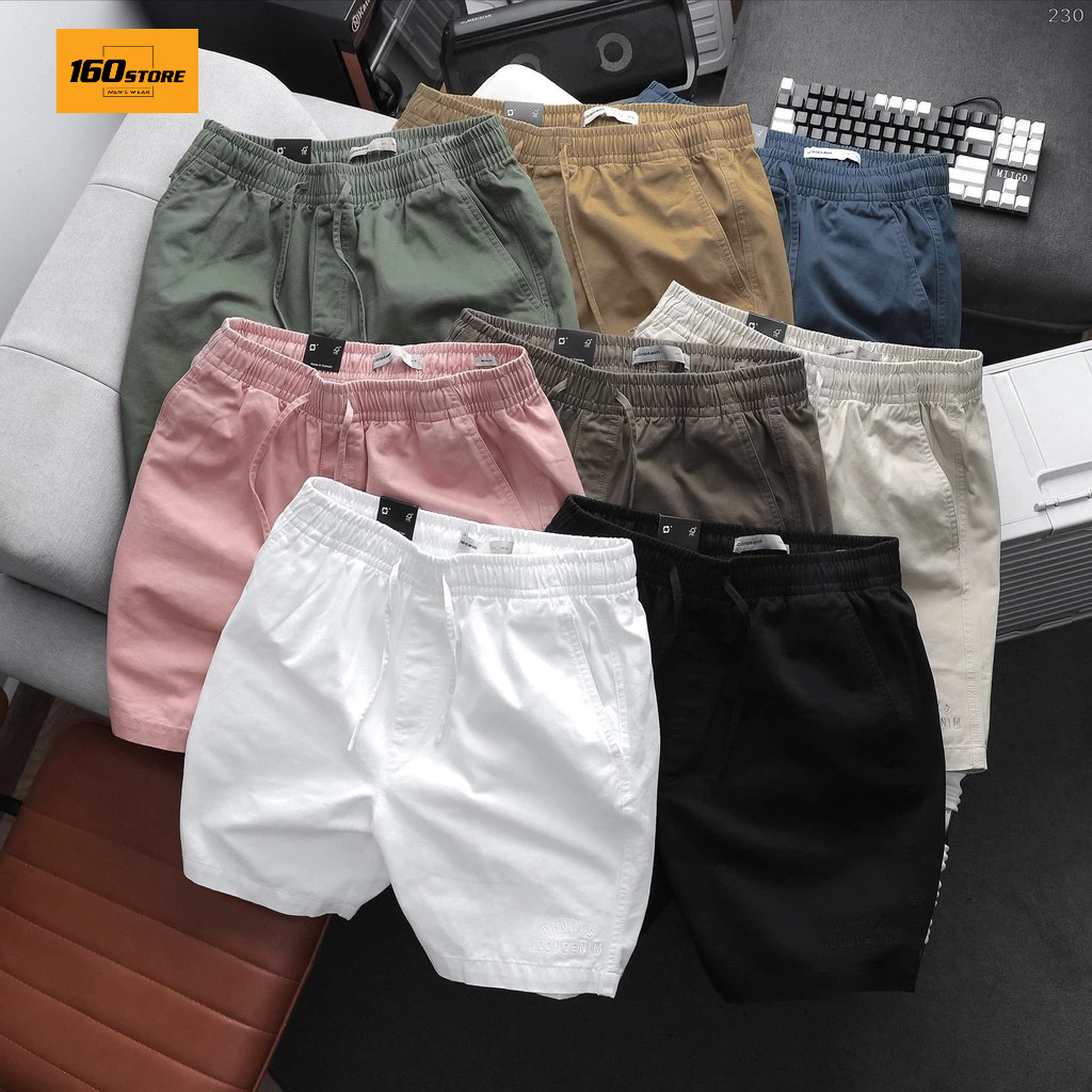 Quần Short Kaki Nam ICDN Garment Dye Túi Có Khóa Kéo  Form Regular QSID0230