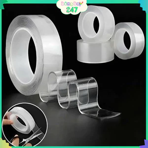 Băng Dính Nano Không Có Lưới Trang Trí Decor Sinh Nhật Trong Suốt Đa Năng - Siêu Dính, Tái Sử Dụng