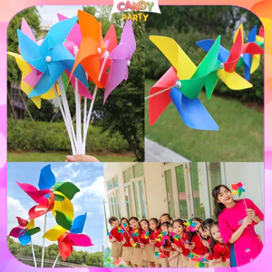 Combo 5/10 Chong Chóng Nhựa Nhiều Màu 4 Hoặc 5 Cánh Trang Trí Kỷ Yếu, Lớp Học, Lễ Hội,...