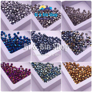 100 Viên Pha Lê Nón 3mm-4mm Màu Xi Mạ Đính Kết Trang Phục, Làm Trang Sức Handmade