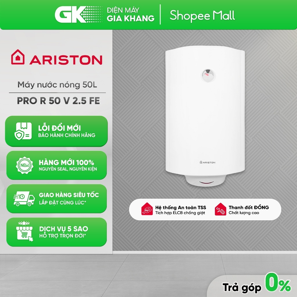 PRO R 50 V 2.5 FE - Máy Nước Nóng Gián Tiếp Ariston 50L PRO R 50 V 2.5 ...