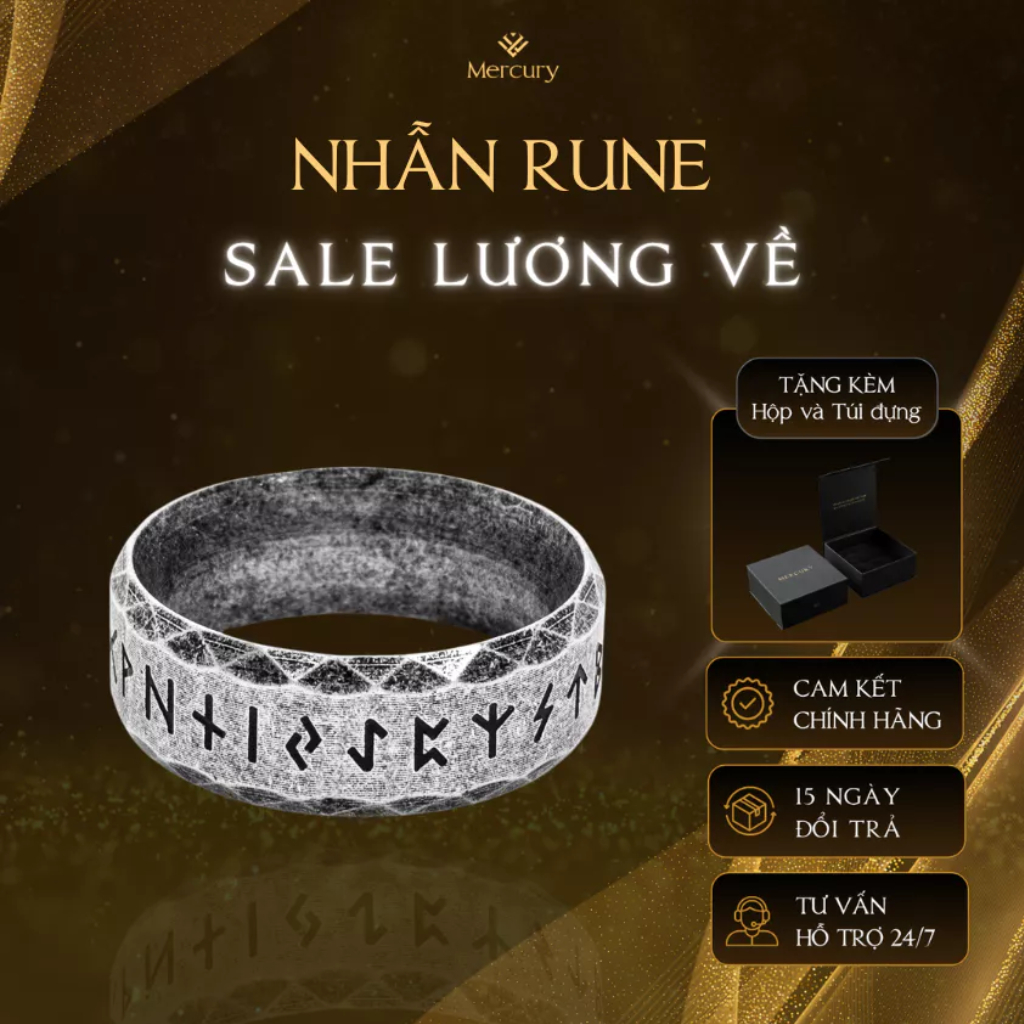 Nhẫn nam Mercury cổ ngữ Rune - Trang sức, phụ kiện thời trang - Thiết ...