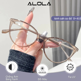 Gọng Kiếng Cận Nữ ALOLA Kính Cận Gọng Mắt Mèo Nhỏ Chông Tia UV Ánh Sáng Xanh Đổi Màu Khi Ra Nắng Cao Cấp