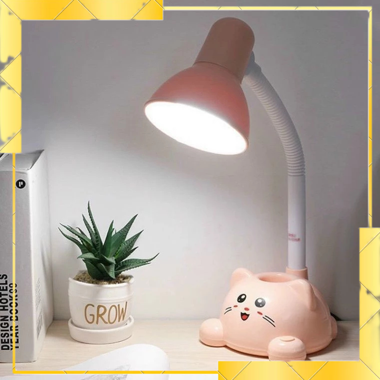 [Top Value]Đèn Học Để Bàn Hình Mèo Chống Cận Có Ống Cắm Bút Cho Bé Mẫu Mới .