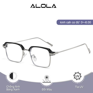 Gọng Kiếng Cận Nam Nữ ALOLA Kính Cận Gọng Vuông Chống Ánh Sáng Xanh Tia UV Đổi Màu Khi Ra Nắng