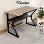 Bàn làm việc chân chữ K cong kèm kệ lửng, bàn gaming  chân sắt 25x50 sơn tĩnh điện chắc chắn | Nội Thất Văn Quyết — ảnh 1