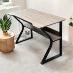 Bàn làm việc chân chữ K cong kèm kệ lửng, bàn gaming  chân sắt 25x50 sơn tĩnh điện chắc chắn | Nội Thất Văn Quyết — ảnh 2