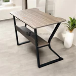Bàn làm việc chân chữ K cong kèm kệ lửng, bàn gaming  chân sắt 25x50 sơn tĩnh điện chắc chắn | Nội Thất Văn Quyết — ảnh 3
