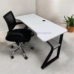 Bàn làm việc chân chữ K cong kèm kệ lửng, bàn gaming  chân sắt 25x50 sơn tĩnh điện chắc chắn | Nội Thất Văn Quyết — ảnh 5