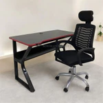 Bàn làm việc chân chữ K cong kèm kệ lửng, bàn gaming  chân sắt 25x50 sơn tĩnh điện chắc chắn | Nội Thất Văn Quyết — ảnh 7