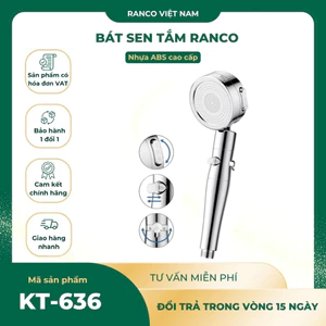 Bát vòi hoa sen tắm tăng áp mạnh RANCO bật tắt điều chỉnh mức nước dễ tháo lắp vệ sinh KT - 636
