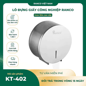 Hộp đựng giấy vệ sinh cuộn tròn INOX 304 RANCO, lô giấy vệ sinh có khóa gắn tường KT - 402