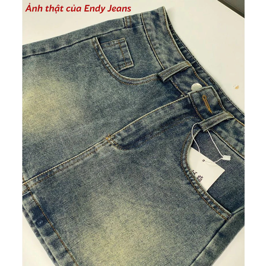 Chân váy jeans ngắn chữ A có lót trong, chân váy bò nữ cạp cao tôn dáng thời trang ED09