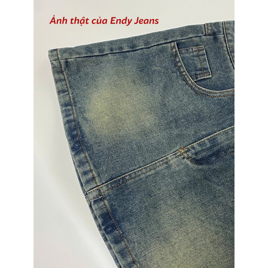 Chân váy jeans ngắn chữ A có lót trong, chân váy bò nữ cạp cao tôn dáng thời trang ED09