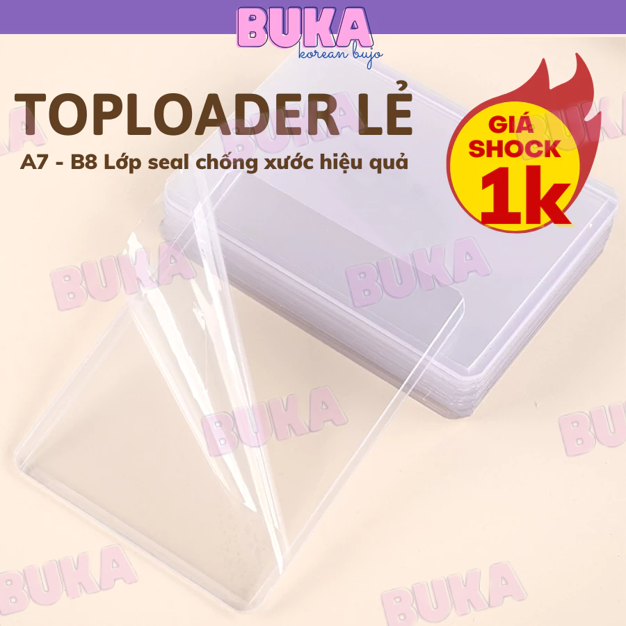 Thẻ Đựng Toploader Buka kích thước A7 - B8 đựng card ảnh idol Kpop, đựng card, lomo, ảnh thẻ