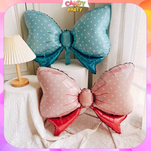 Bóng Hình Nơ Xanh Nơ Hồng Nơ màu pastel Cỡ Đại Trang trí Sinh Nhật Lễ Hội Party BB6