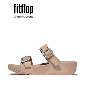 Dép Quai Ngang Nữ LULU CRYSTAL-BUCKLE LEATHER E1E-B41