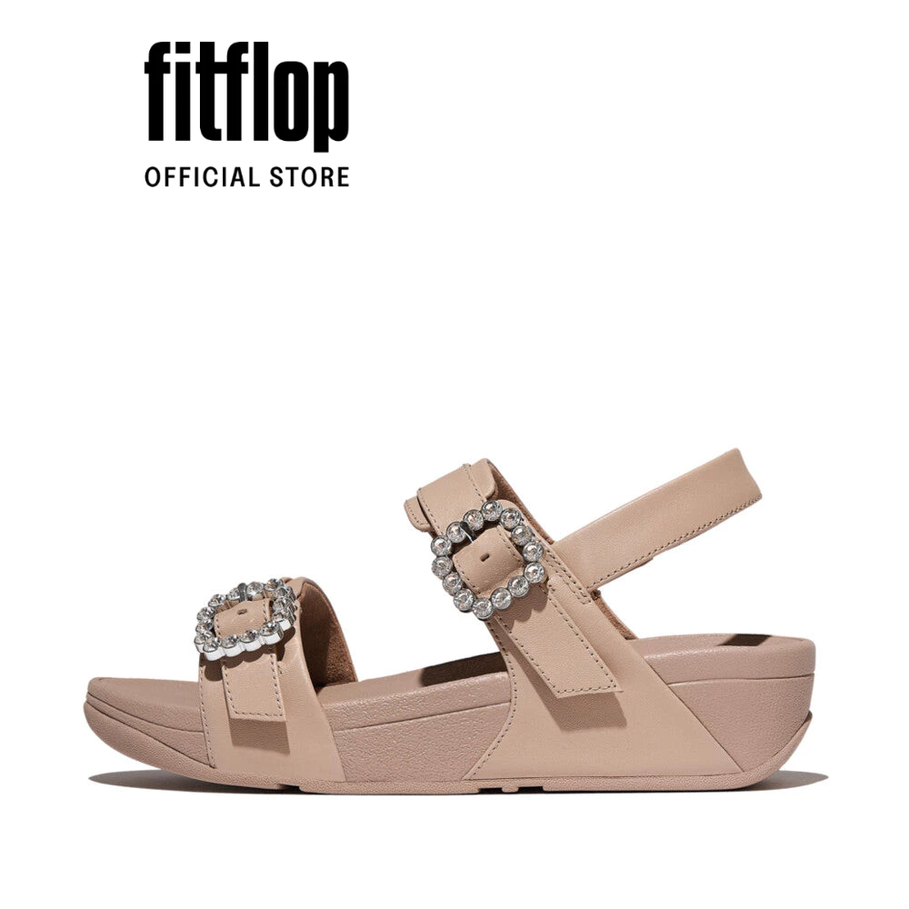 Xăng Đan Nữ LULU CRYSTAL-BUCKLE LEATHER BACK-STRAP E1F-B41
