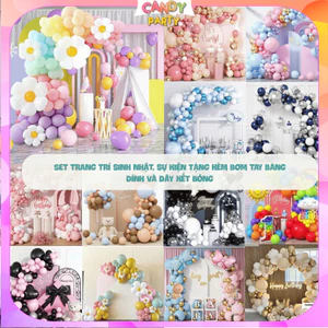 Tổng Hợp Set Bóng Bay Trang Trí Sinh Nhật, Sự Kiện Nhiều Tone Màu, Tặng Bơm, Băng Dính, Dây Kết BB