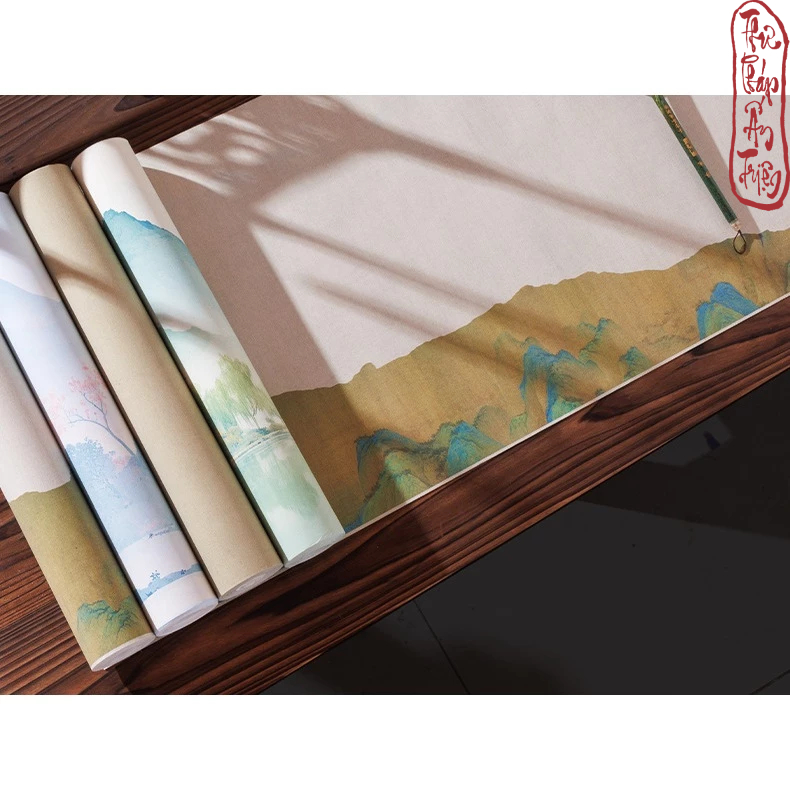 10m Giấy Xuyến Chỉ Phủ Sáp Sơn Thủy Như Mộng Kẻ Ô Luyện Viết Thư Pháp Hán Việt